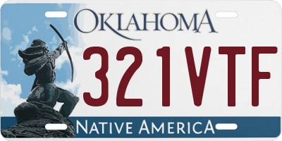 OK license plate 321VTF