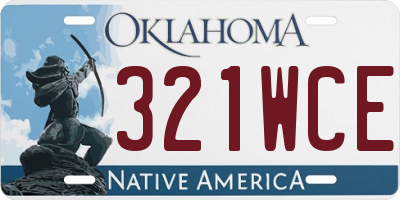 OK license plate 321WCE