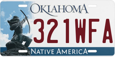 OK license plate 321WFA