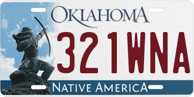 OK license plate 321WNA