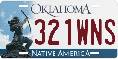 OK license plate 321WNS