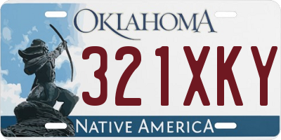 OK license plate 321XKY