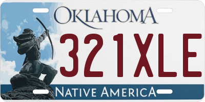 OK license plate 321XLE