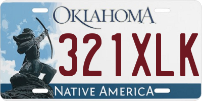 OK license plate 321XLK