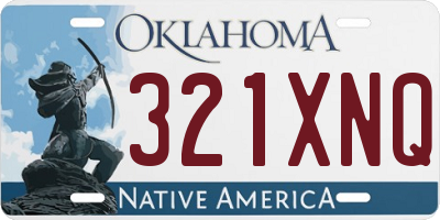 OK license plate 321XNQ