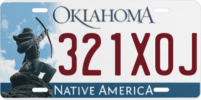 OK license plate 321XOJ