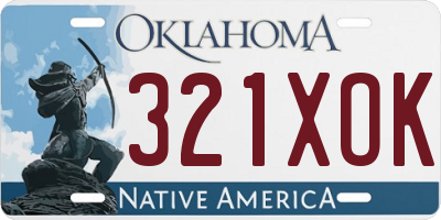 OK license plate 321XOK