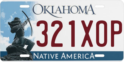 OK license plate 321XOP