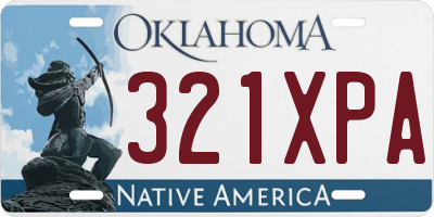 OK license plate 321XPA