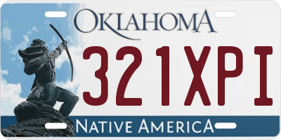 OK license plate 321XPI