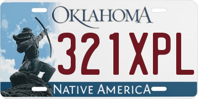 OK license plate 321XPL