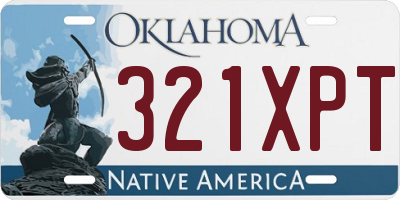 OK license plate 321XPT