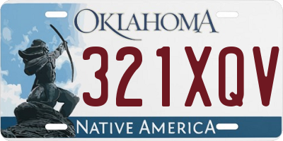 OK license plate 321XQV