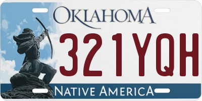 OK license plate 321YQH