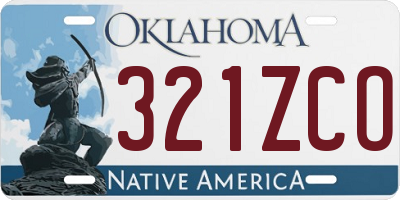 OK license plate 321ZCO