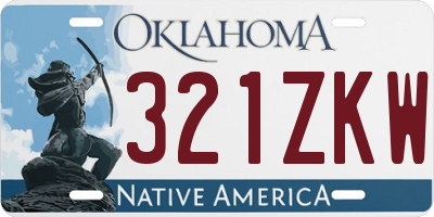OK license plate 321ZKW
