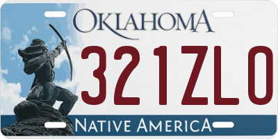 OK license plate 321ZLO