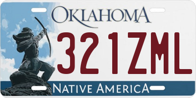 OK license plate 321ZML