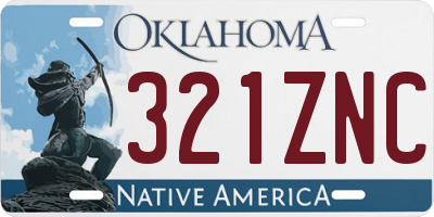 OK license plate 321ZNC