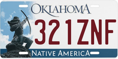 OK license plate 321ZNF