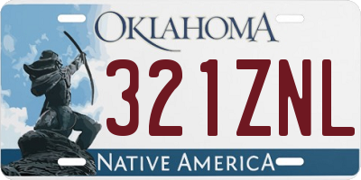 OK license plate 321ZNL