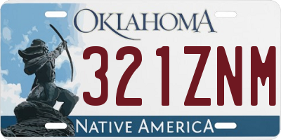 OK license plate 321ZNM