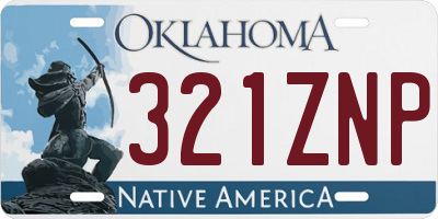 OK license plate 321ZNP