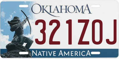 OK license plate 321ZOJ