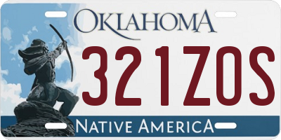 OK license plate 321ZOS