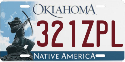 OK license plate 321ZPL