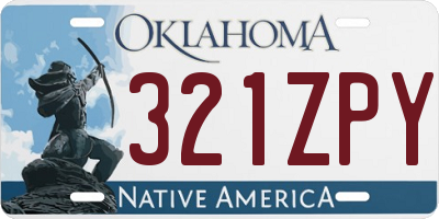 OK license plate 321ZPY
