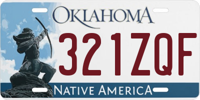 OK license plate 321ZQF