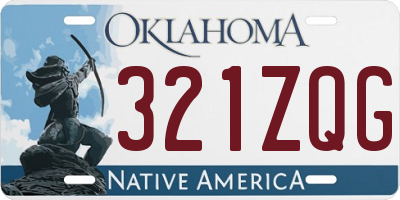 OK license plate 321ZQG
