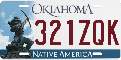 OK license plate 321ZQK