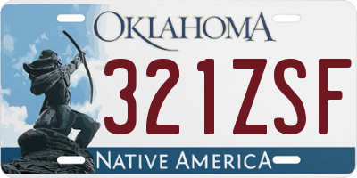 OK license plate 321ZSF
