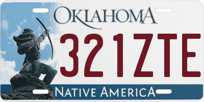 OK license plate 321ZTE