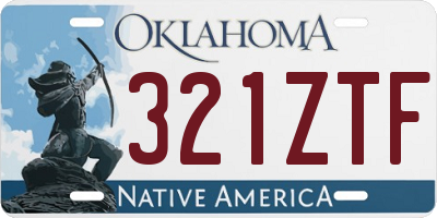 OK license plate 321ZTF