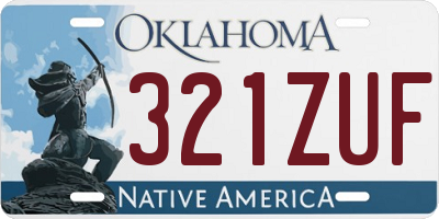 OK license plate 321ZUF