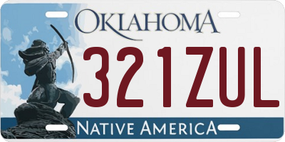 OK license plate 321ZUL