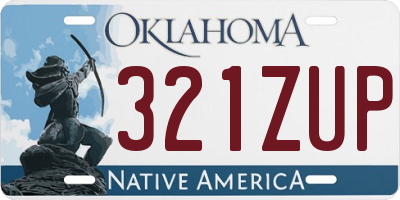 OK license plate 321ZUP