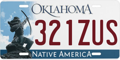 OK license plate 321ZUS