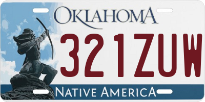 OK license plate 321ZUW