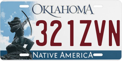 OK license plate 321ZVN