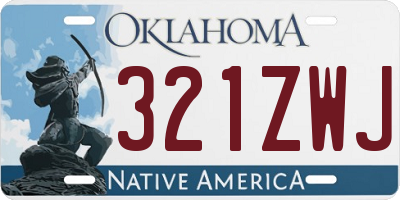 OK license plate 321ZWJ