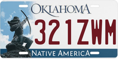 OK license plate 321ZWM