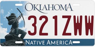 OK license plate 321ZWW