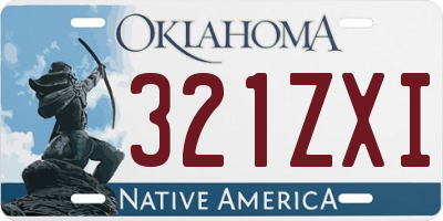 OK license plate 321ZXI