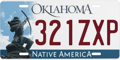 OK license plate 321ZXP