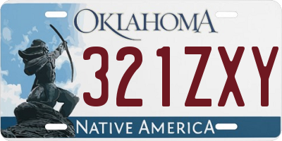 OK license plate 321ZXY