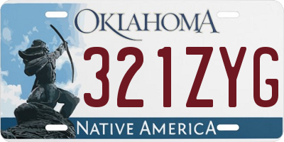 OK license plate 321ZYG